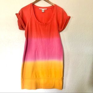 Vintage Diane Von Furstenberg Shift dress Ombré pink Orange Yellow Body Con